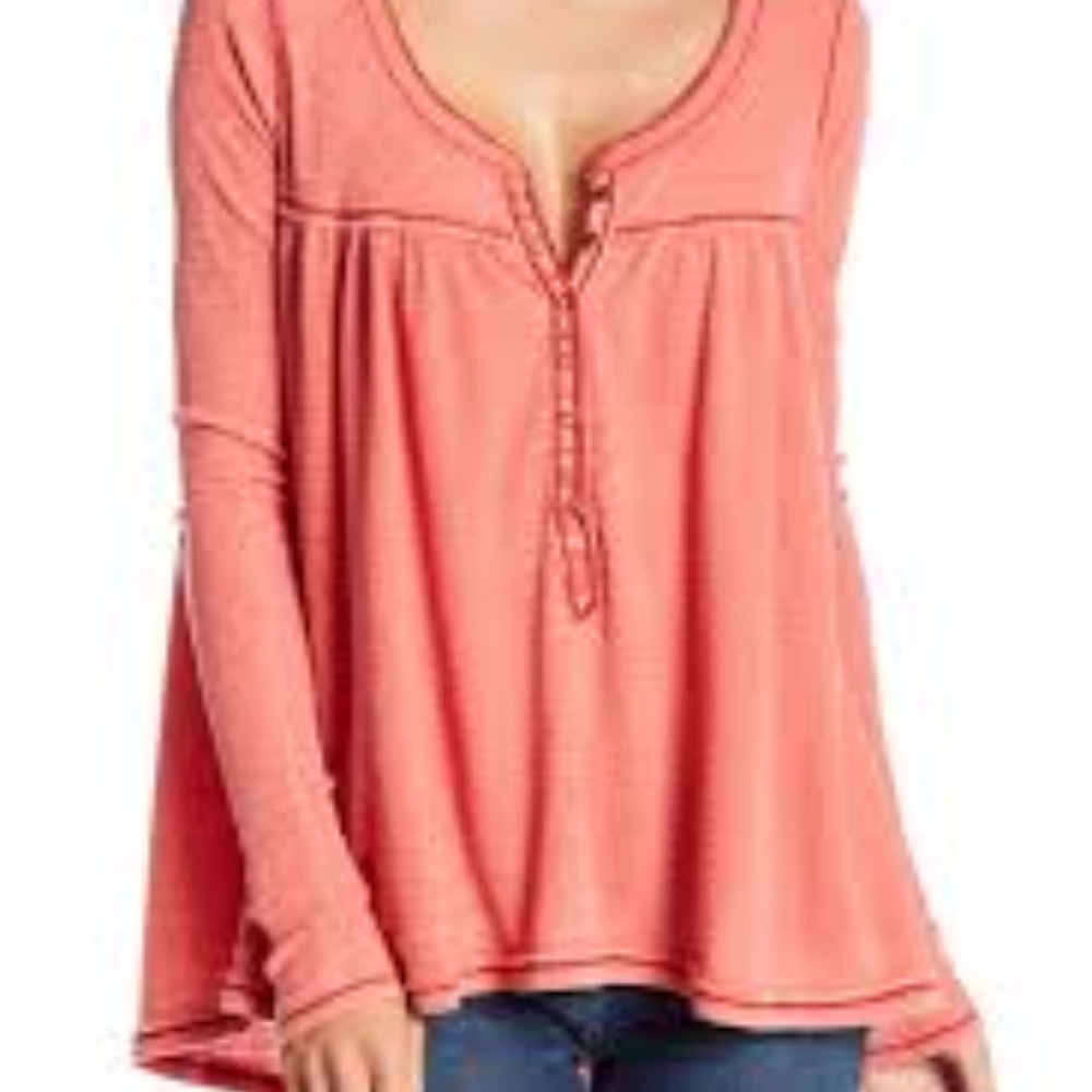 Free People Flowy Henley Top